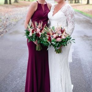 Size 4 David’s Bridal Merlot Bridesmaid Dress